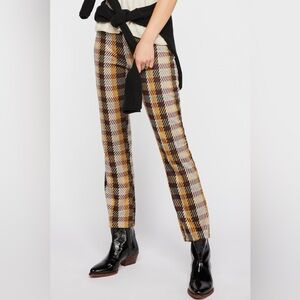 Free People - Clean Crop Checkered Pants - Size 6